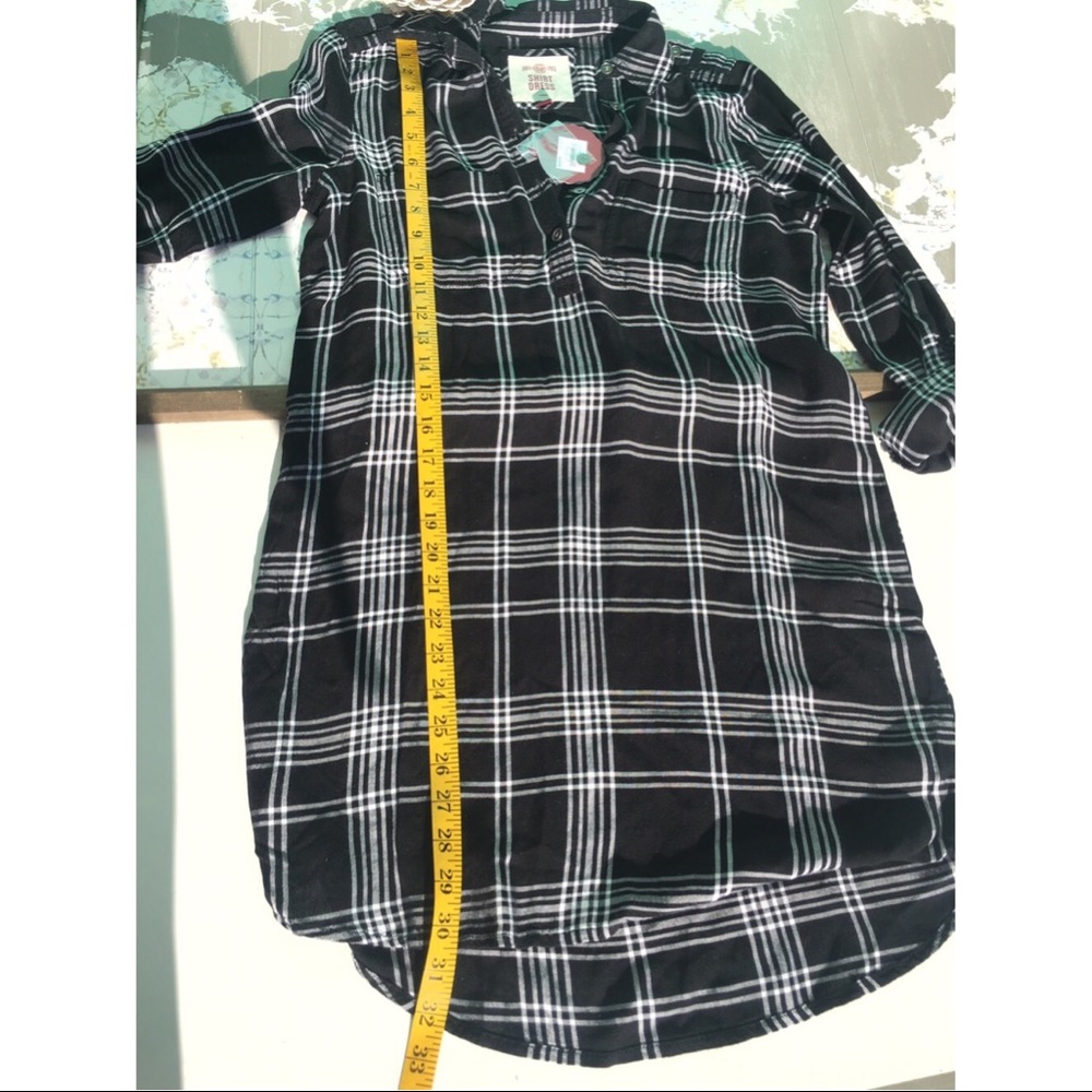 Navy Plaid shirt dress - Picture 3 of 6